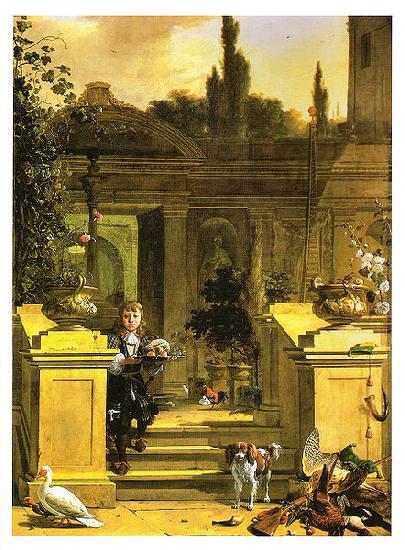 Melchior de Hondecoeter View of a Terrace oil painting picture